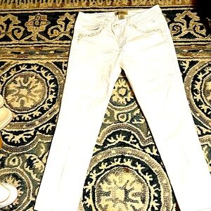 White denim skinny jeans